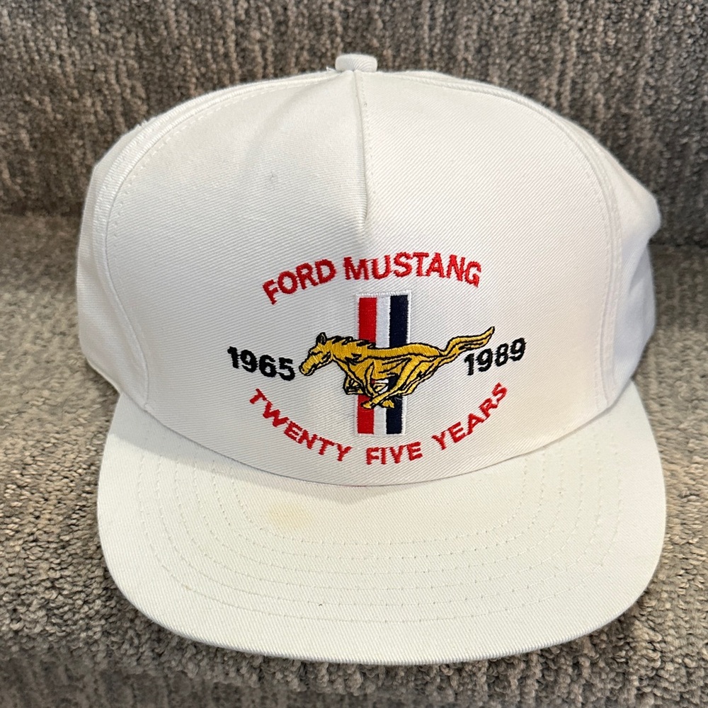 Ford Mustang 25th Anniversary White Cap snap back made in the USA